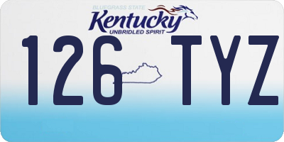 KY license plate 126TYZ