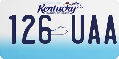 KY license plate 126UAA