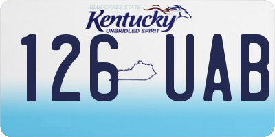 KY license plate 126UAB