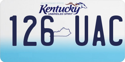 KY license plate 126UAC