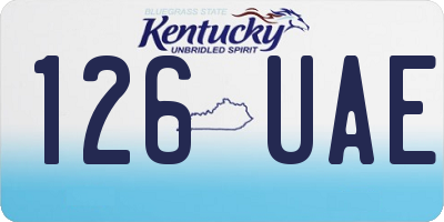 KY license plate 126UAE