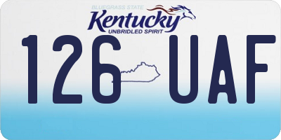 KY license plate 126UAF