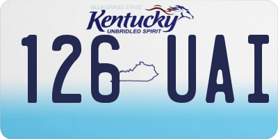 KY license plate 126UAI