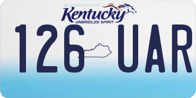 KY license plate 126UAR