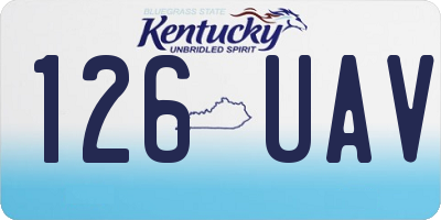 KY license plate 126UAV