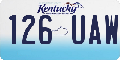 KY license plate 126UAW