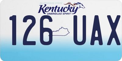 KY license plate 126UAX