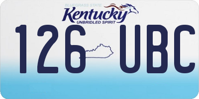 KY license plate 126UBC