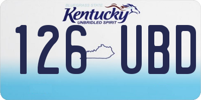 KY license plate 126UBD