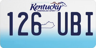 KY license plate 126UBI