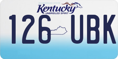 KY license plate 126UBK