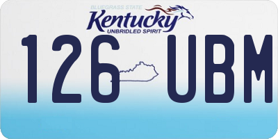 KY license plate 126UBM
