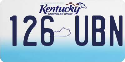 KY license plate 126UBN