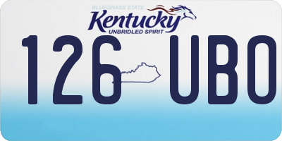 KY license plate 126UBO