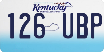 KY license plate 126UBP