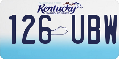 KY license plate 126UBW