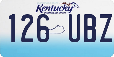 KY license plate 126UBZ