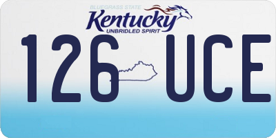 KY license plate 126UCE