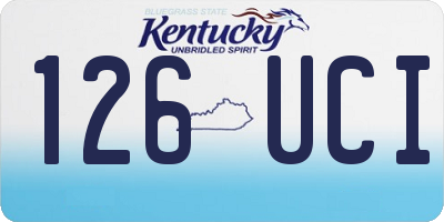 KY license plate 126UCI