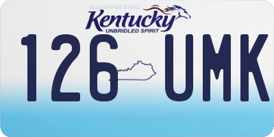 KY license plate 126UMK
