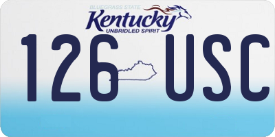 KY license plate 126USC