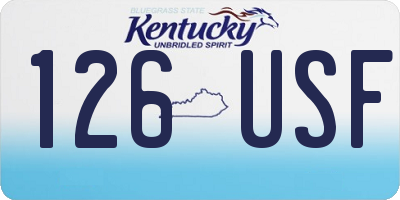 KY license plate 126USF