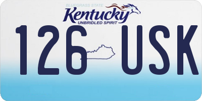 KY license plate 126USK