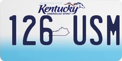 KY license plate 126USM