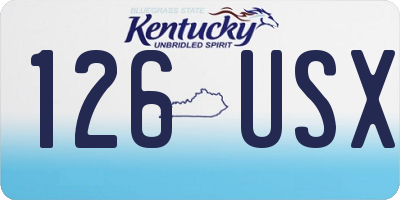 KY license plate 126USX