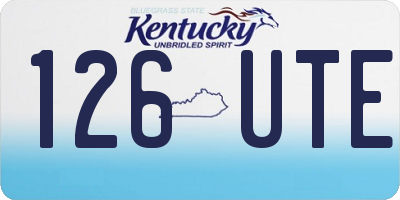 KY license plate 126UTE