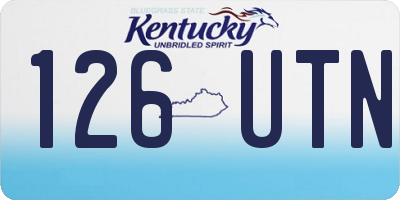 KY license plate 126UTN