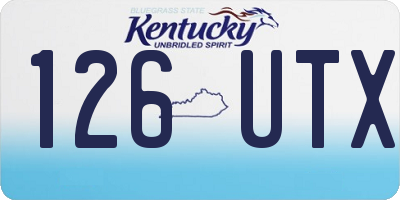 KY license plate 126UTX