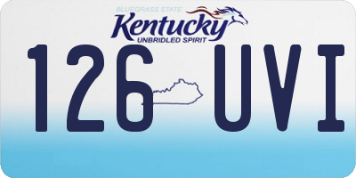 KY license plate 126UVI