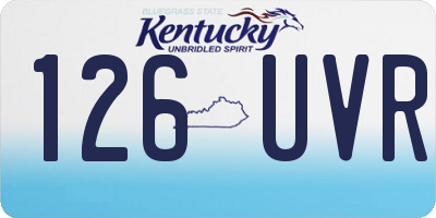 KY license plate 126UVR