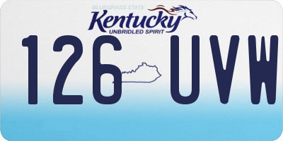 KY license plate 126UVW