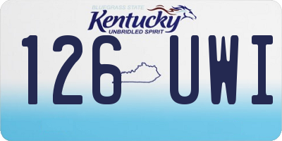 KY license plate 126UWI