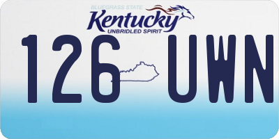 KY license plate 126UWN