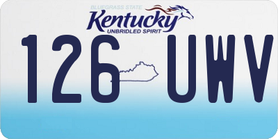 KY license plate 126UWV