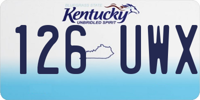 KY license plate 126UWX