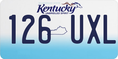KY license plate 126UXL