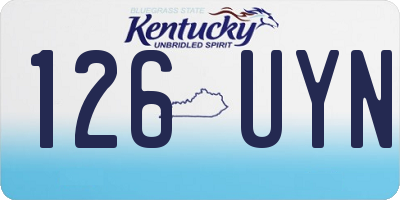 KY license plate 126UYN