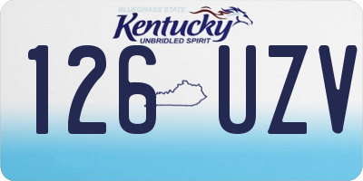 KY license plate 126UZV