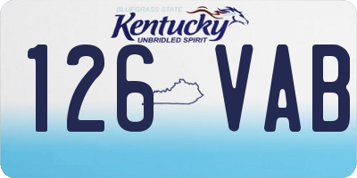 KY license plate 126VAB