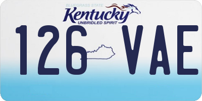 KY license plate 126VAE