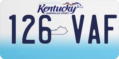 KY license plate 126VAF