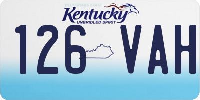 KY license plate 126VAH