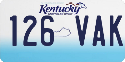 KY license plate 126VAK