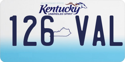 KY license plate 126VAL