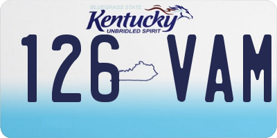 KY license plate 126VAM
