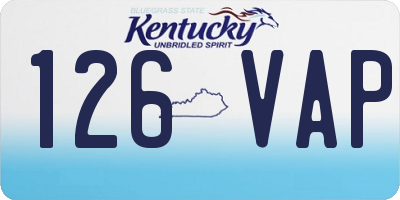 KY license plate 126VAP